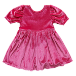 Girls Laurie Dress - Berry Velour - Eden Lifestyle