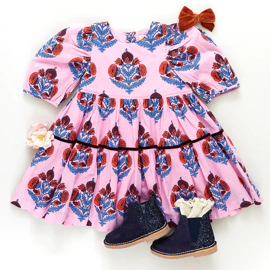 Girls Maribelle Dress - Bubblegum Flower - Eden Lifestyle