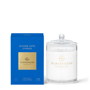 Glasshouse Fragrances - Diving into Cyprus Candle - Eden Lifestyle