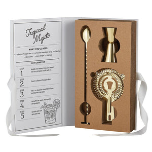Gold Barware Cardboard Book Set - Eden Lifestyle