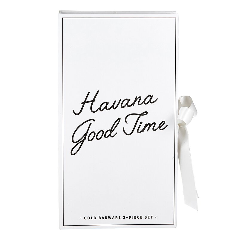 Gold Barware Cardboard Book Set - Eden Lifestyle