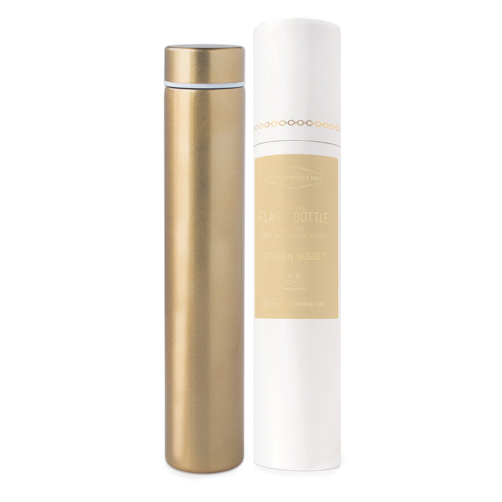 Gold Slim Flask Bottle - Eden Lifestyle