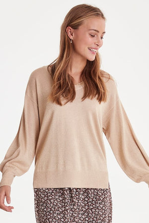 ICHI, Women - Shirts & Tops,  Gold Knit Pullover