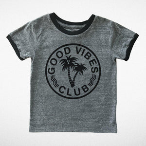 Tiny Whales, Girl - Tees,  Good Vibes Club Ringer Tee