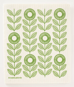 Green Sunflowers Swedish Dishcloth - Eden Lifestyle