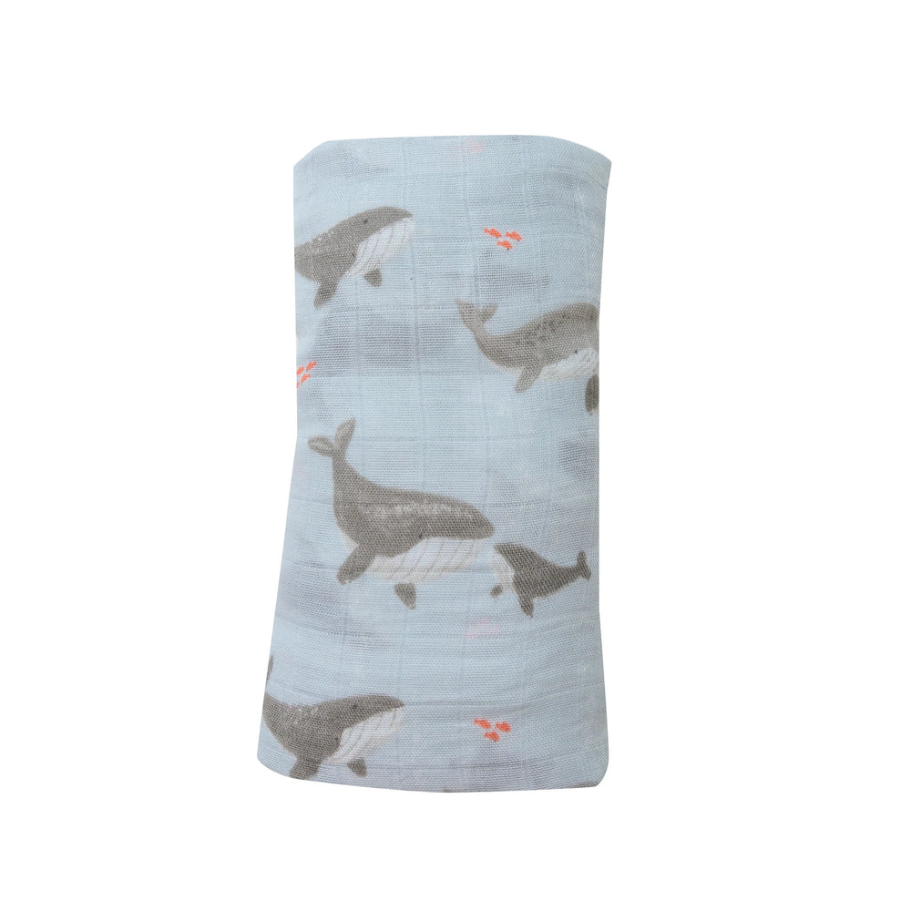 Grey Whales Swaddle Blanket - Eden Lifestyle