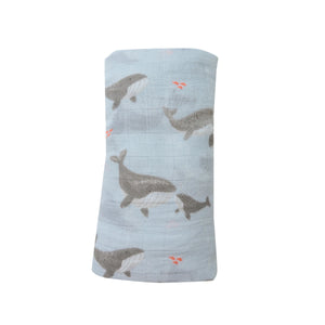Grey Whales Swaddle Blanket - Eden Lifestyle