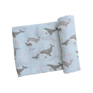 Grey Whales Swaddle Blanket - Eden Lifestyle