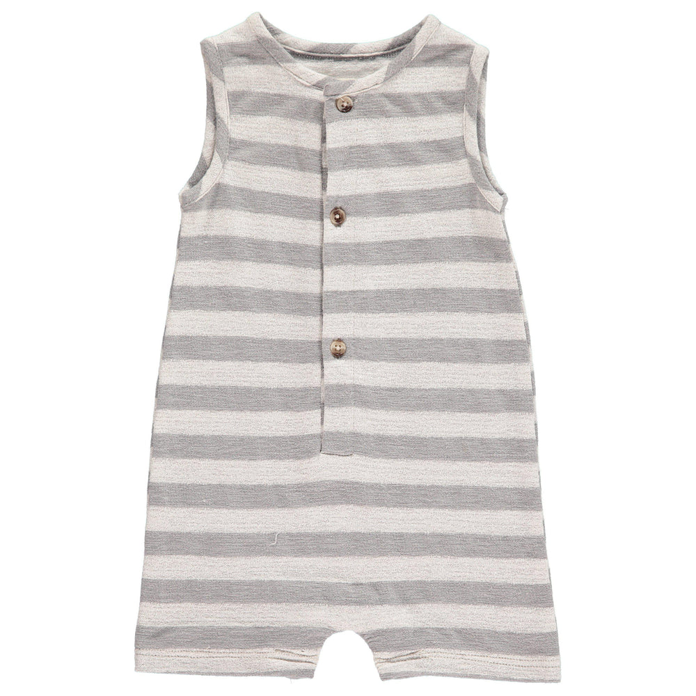 Me & Henry, Baby Boy Apparel - Rompers,  Me & Henry | Grey Striped Jersey Playsuit