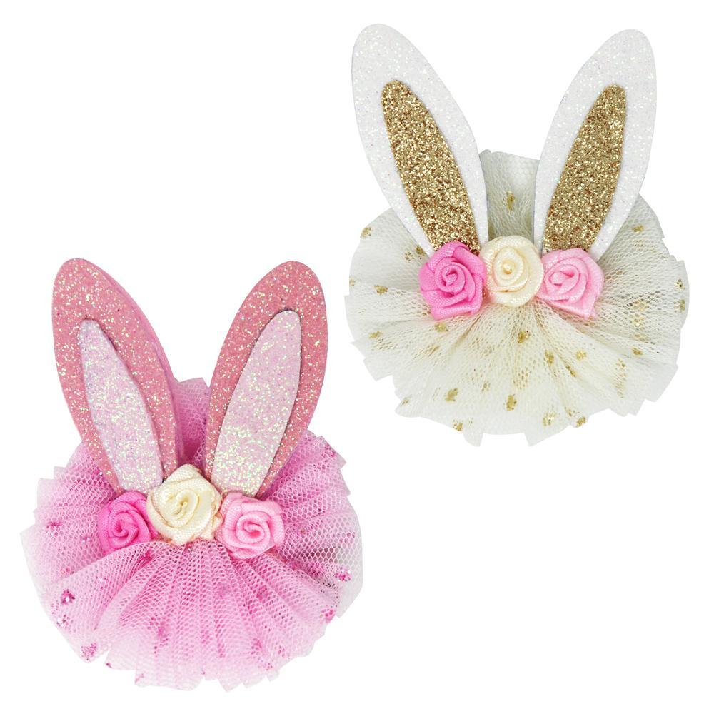 Eden Lifestyle, Accessories - Bows & Headbands,  Floral Bunny Hair Clips