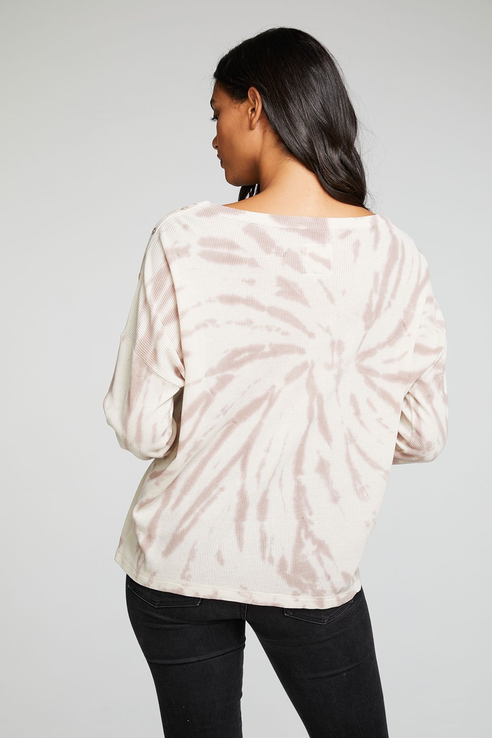 Chaser Heritage Waffle Long Sleeve Snap Drop Shoulder Tee - Eden Lifestyle