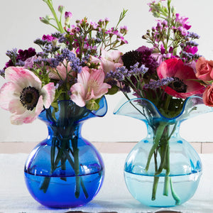 Hibiscus Glass Aqua Bud Vase - Eden Lifestyle