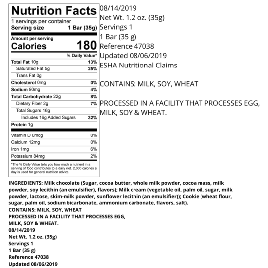 Hammond's, Home - Food & Drink,  Hammond's Chocolate Biscuit Bar