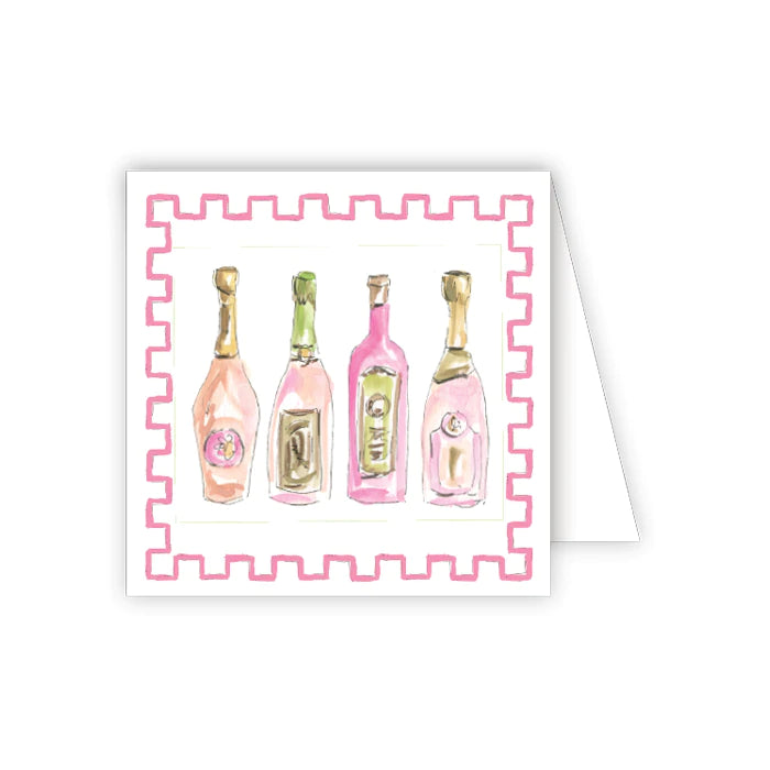 Handpainted Champagne Bottles Enclosure Card - Eden Lifestyle