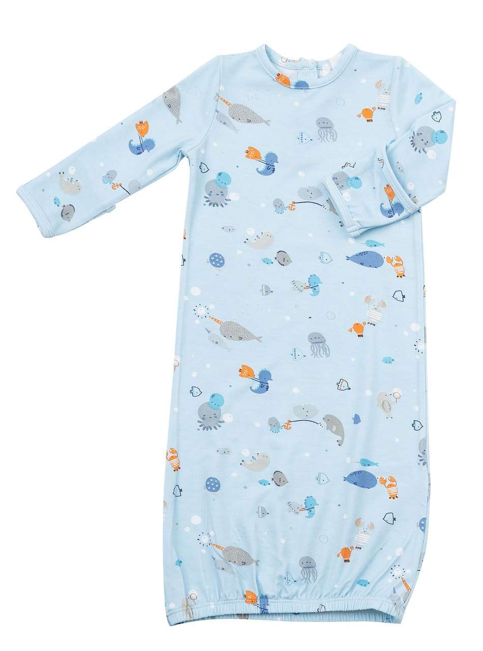 Angel Dear, Baby Boy Apparel - One-Pieces,  Angel Dear Happy Ocean Gown