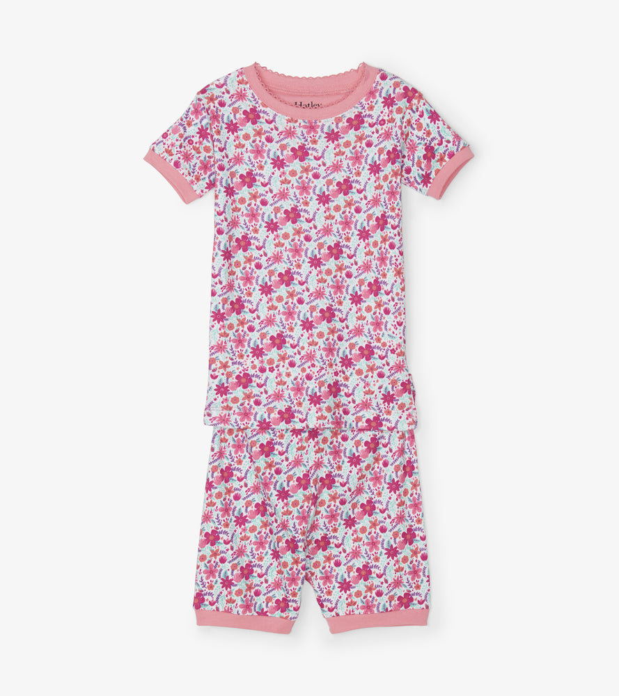 Hatley, Girl - Pajamas,  Hatley - Summer Garden Organic Cotton Short Pajama Set