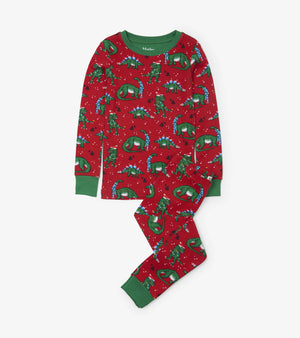 Hatley, Boy - Pajamas,  Hatley Festive Dinos Organic Cotton Pajama Set