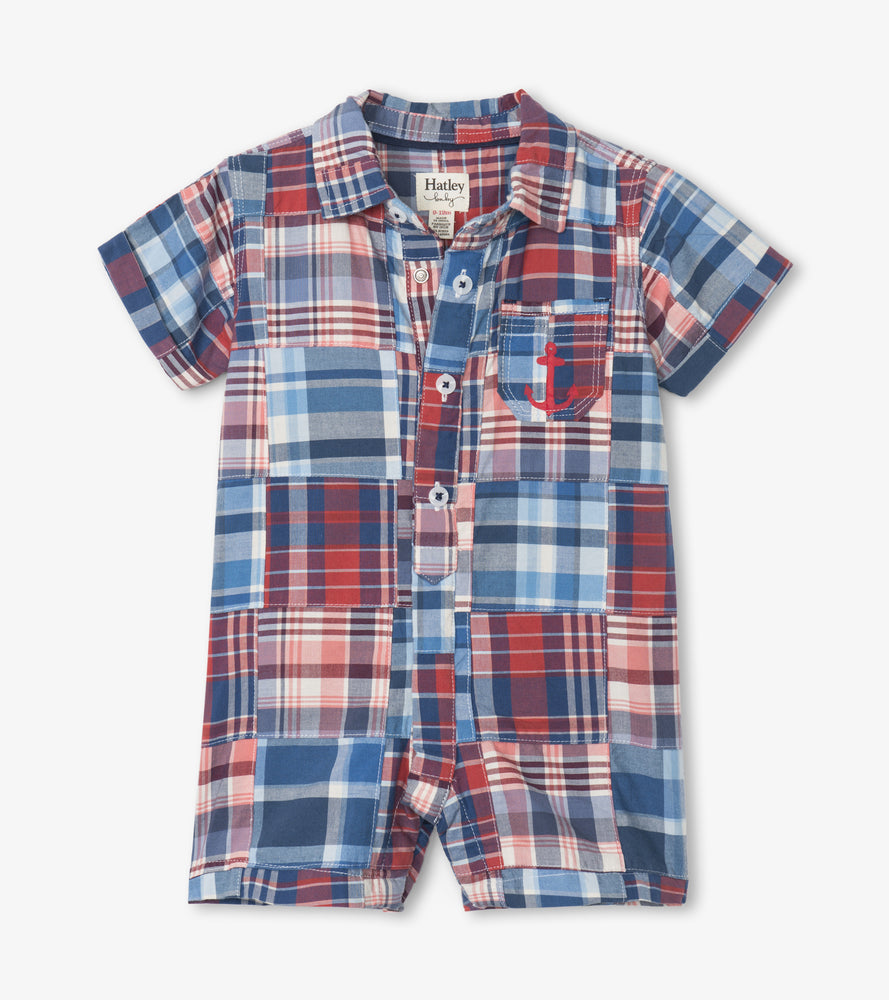 Hatley, Baby Boy Apparel - Rompers,  Hatley Madras Plaid Baby Woven Romper