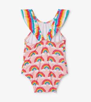Hatley, Baby Girl Apparel - Swimwear,  Hatley Magical Rainbows Baby Ruffle Swimsuit