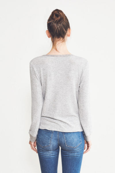 Week&, Women - Shirts & Tops,  Heather Grey Long Sleeve Sweater