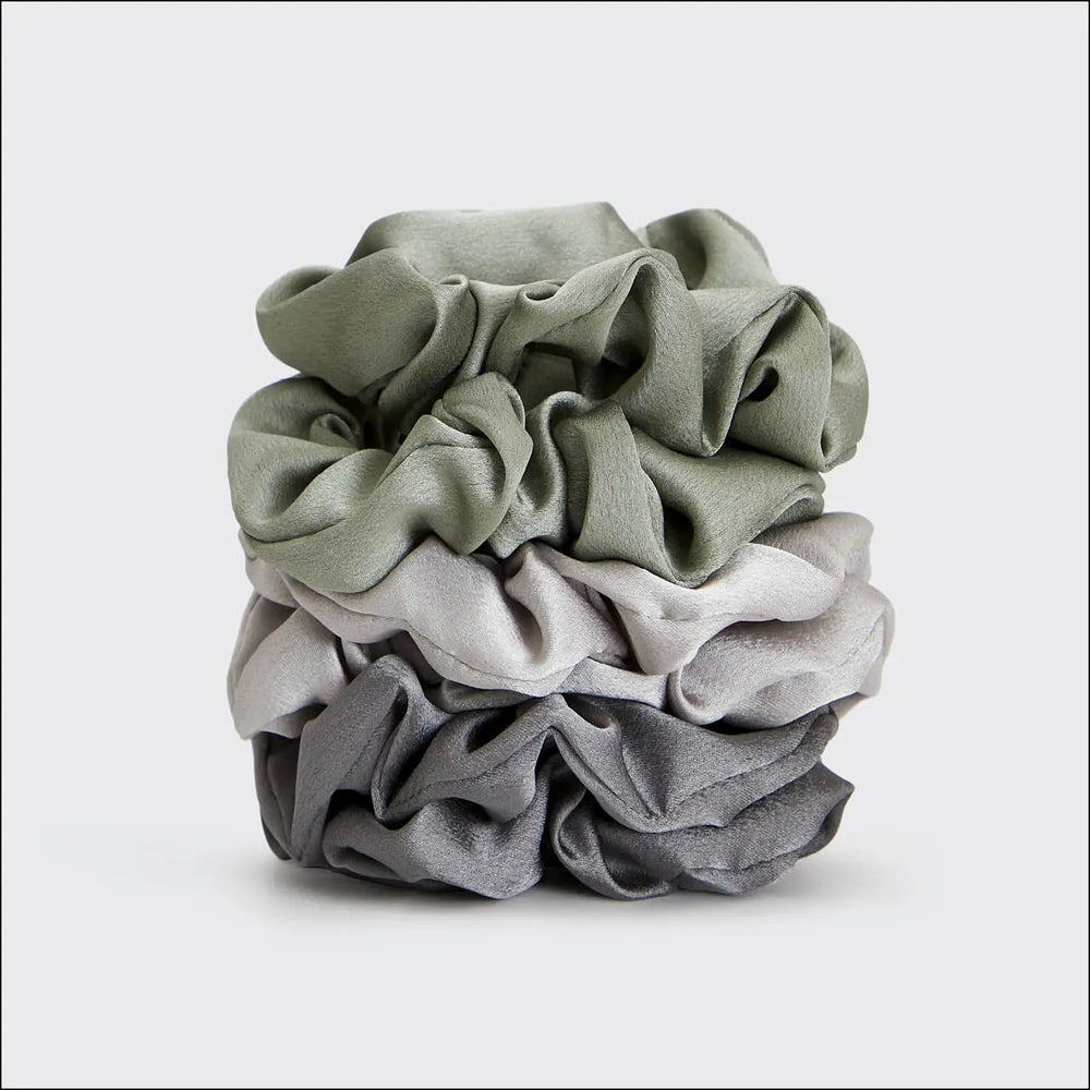 Holiday Satin Scrunchies 6pc - Winter Sage - Eden Lifestyle