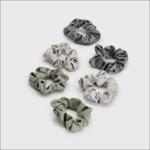 Holiday Satin Scrunchies 6pc - Winter Sage - Eden Lifestyle