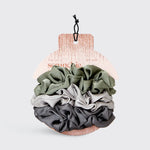 Holiday Satin Scrunchies 6pc - Winter Sage - Eden Lifestyle