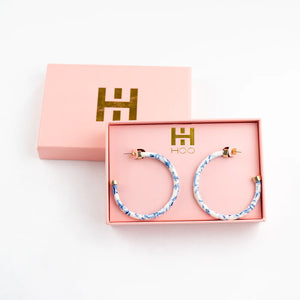 Hoops - Blue Marble Hoo Hoop Earring - Eden Lifestyle