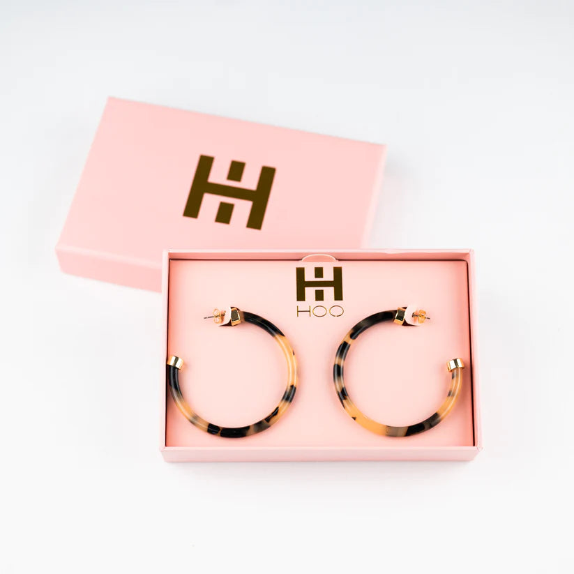 Hoops - Tortoise Shell Hoo Hoop Earring - Eden Lifestyle