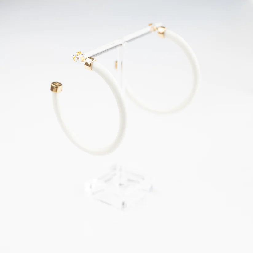 Hoops - White Hoo Hoop Earring - Eden Lifestyle