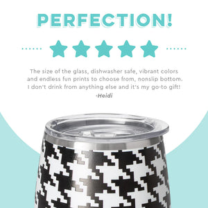 Houndstooth Stemless Wine Cup (14oz) - Eden Lifestyle