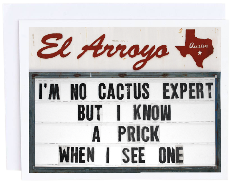 El Arroyo, Gifts - Greeting Cards,  El Arroyo No Cactus Card