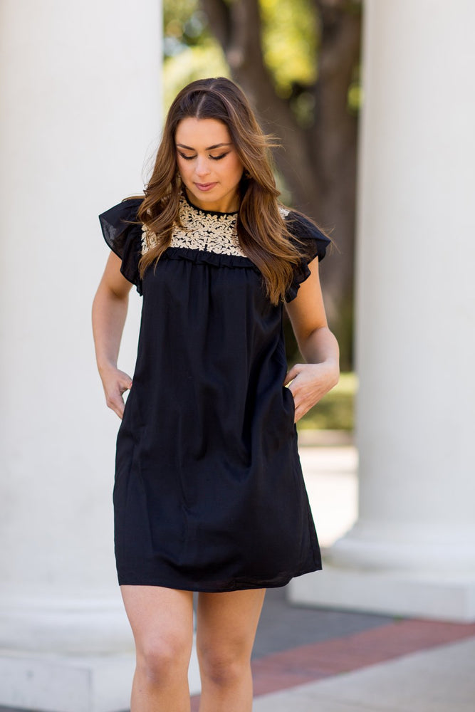 J marie embroidered dress top