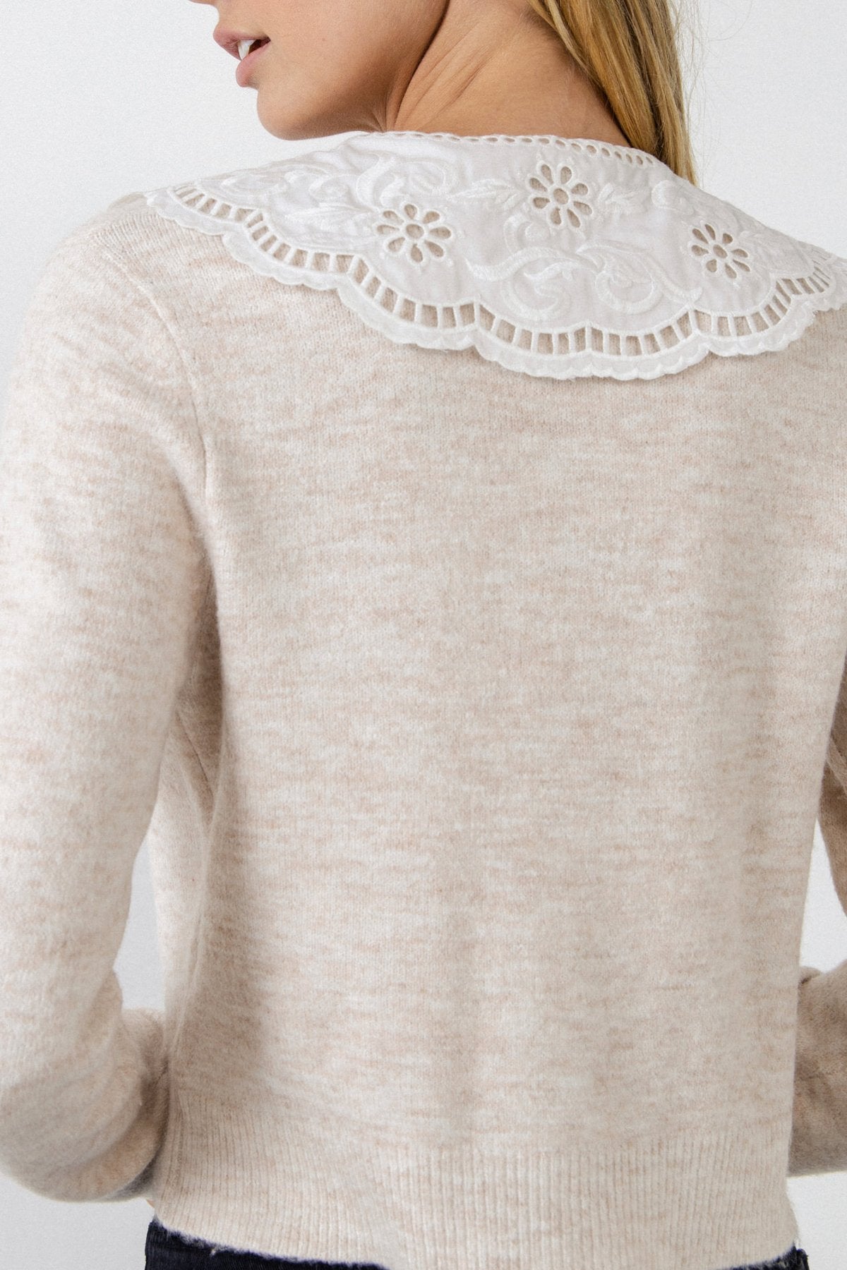 Lace Collar Cardigan - Eden Lifestyle