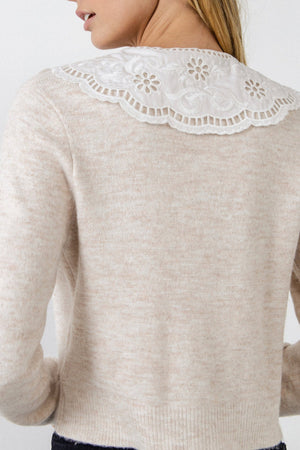 Lace Collar Cardigan - Eden Lifestyle