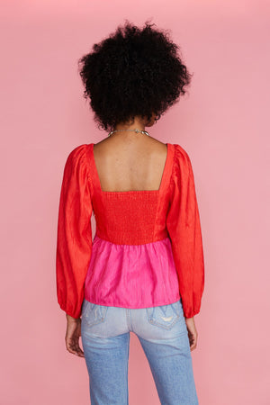 Jamey Top in Mollie Pink/Scarlett - Eden Lifestyle