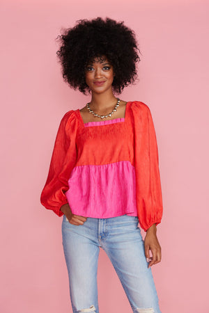 Jamey Top in Mollie Pink/Scarlett - Eden Lifestyle