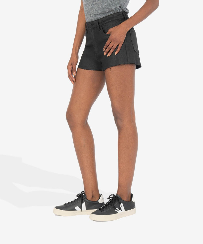 KUT from the Kloth Jane Faux Leather High Rise Short (Black) - Eden Lifestyle