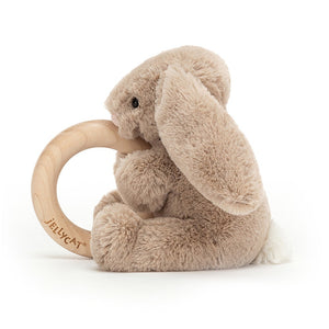 Jellycat Bashful Beige Bunny Wooden Ring Toy - Eden Lifestyle