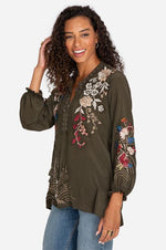 Johnny Was Freja Tassle Army Peasant Blouse - Eden Lifestyle