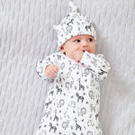 Jojo Maman Bebe, Baby Boy Apparel - One-Pieces,  Jojo Maman Bebe Black & White Safari Baby Footie