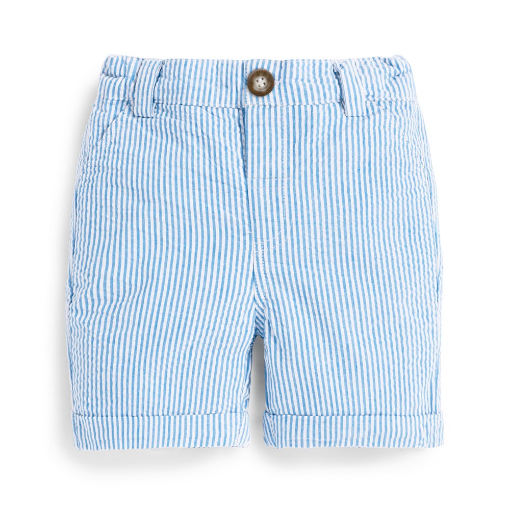 Jojo Maman Bebe, Baby Boy Apparel - Shorts,  Jojo Maman Bebe Baby Boys' Blue Seersucker Stripe Shorts