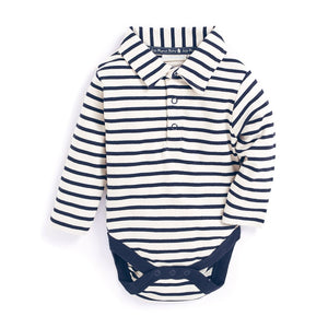 Jojo Maman Bebe, Baby Boy Apparel - One-Pieces,  Jojo Maman Bebe Breton Poloshirt Baby Bodysuit