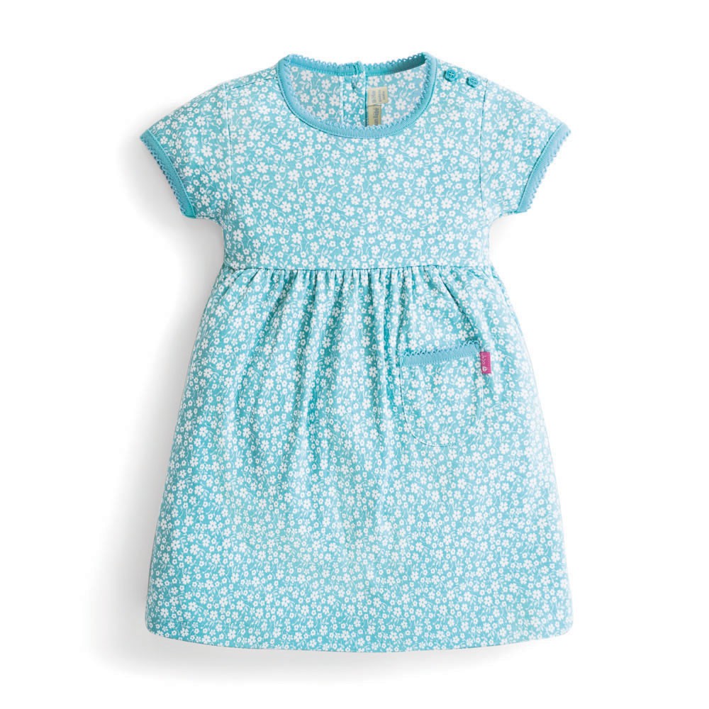 Jojo Maman Bebe, Girl - Dresses,  Jojo Maman Bebe Ditsy Floral Essential Dress - Duck Egg