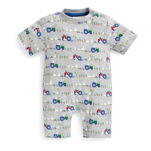 Jojo Maman Bebe, Baby Boy Apparel - Rompers,  Jojo Maman Bebe Farm Print Baby Romper