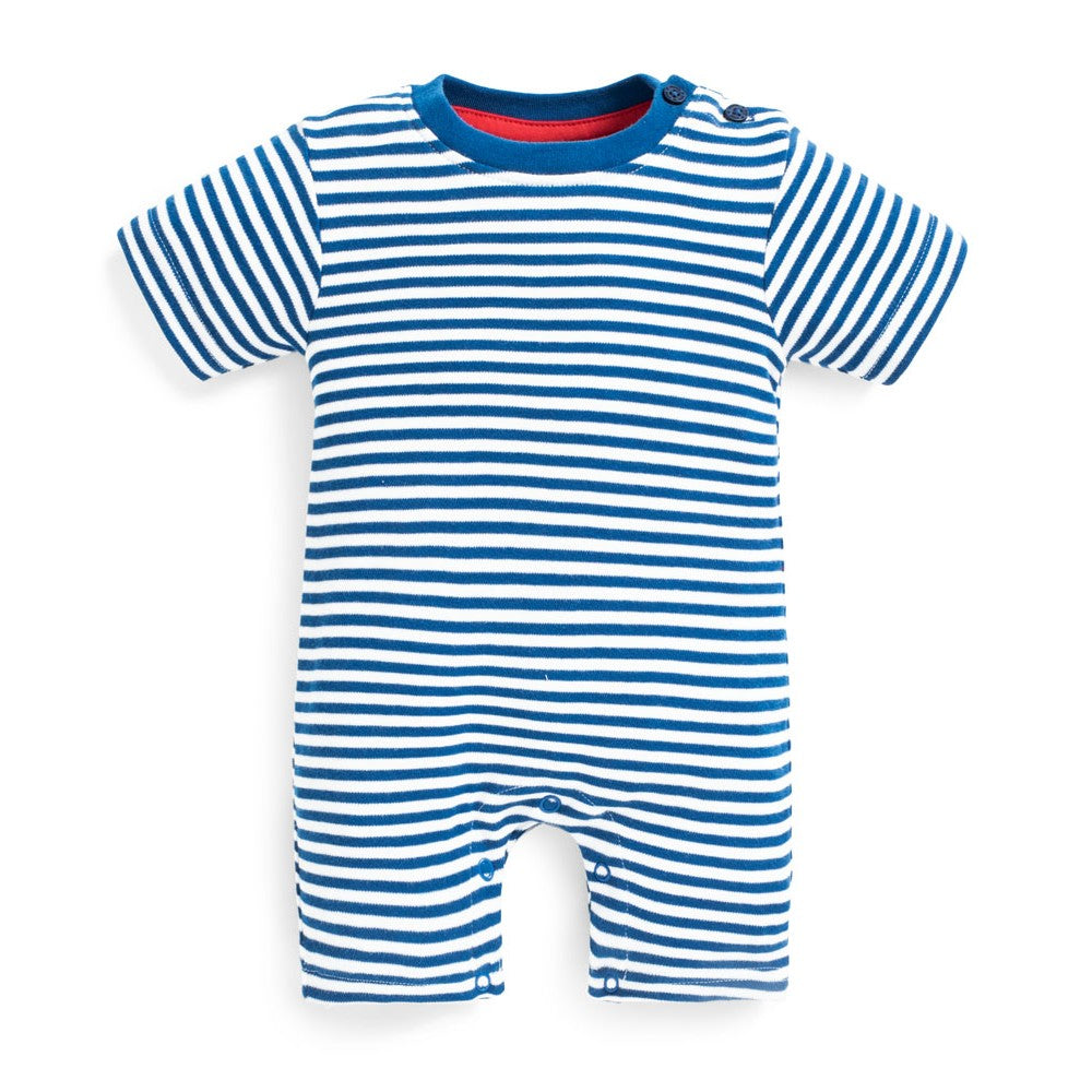 Jojo Maman Bebe, Baby Boy Apparel - Rompers,  Jojo Maman Bebe Blue Stripe Baby Romper