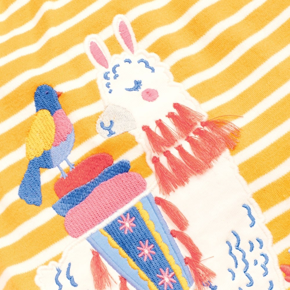 Jojo Maman Bebe, Girl - Dresses,  Jojo Maman Bebe Girls' Mustard Llama Appliqué Dress