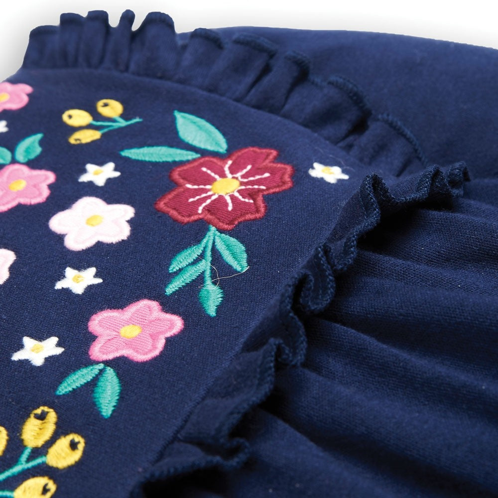 Jojo Maman Bebe, Baby Girl Apparel - Dresses,  Jojo Maman Bebe Girls' Navy Floral Embroidered Jersey Dress
