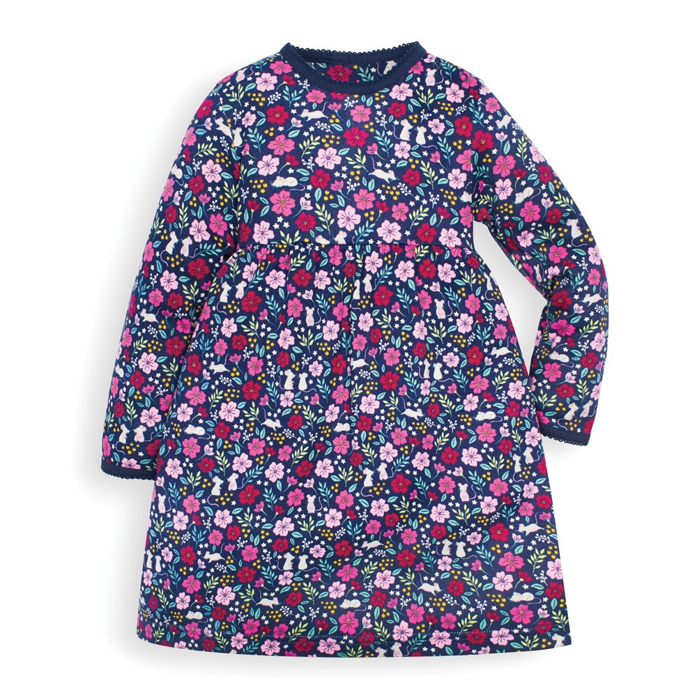 Jojo Maman Bebe, Girl - Dresses,  Jojo Maman Bebe Girls' Navy Mouse Floral Classic Dress