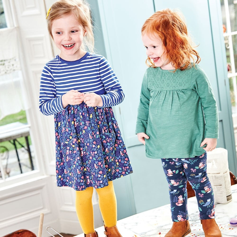 Jojo Maman Bebe Girls Navy Pocket Friends Dress